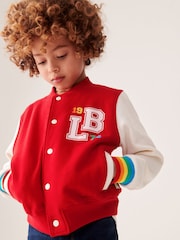 Little Bird by Jools Oliver Red Rainbow Varsity Jacket - Image 5 of 7