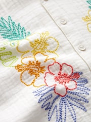 Little Bird by Jools Oliver Cream 100% Cotton Colourful Hawaiian Shirt - Image 7 of 9
