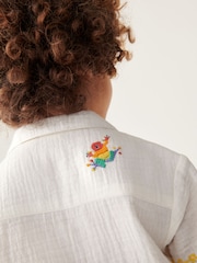 Little Bird by Jools Oliver Cream 100% Cotton Colourful Hawaiian Shirt - Image 2 of 9