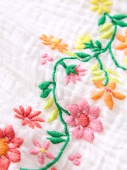 Little Bird by Jools Oliver White Rainbow Floral Embroidered Playsuit - Image 7 of 7