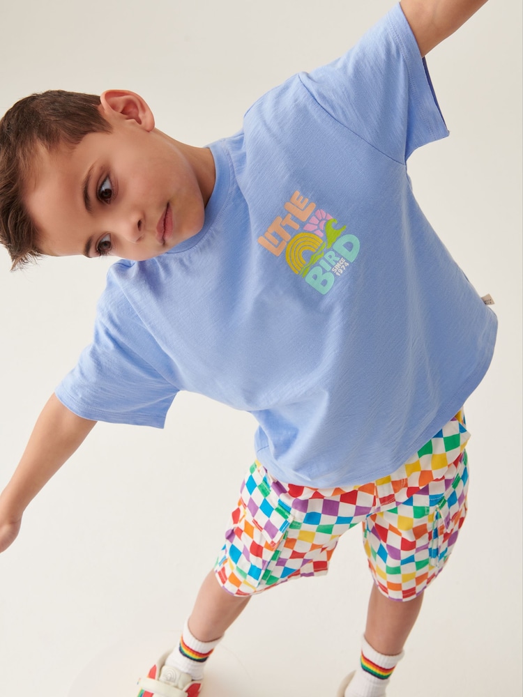 Flieder-Violett - Little Bird by Jools Oliver Kurzärmliges buntes T-Shirt aus 100 % Baumwolle in Relaxed Fit - Bild 1 von 5