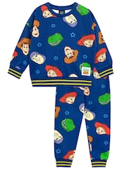 Character Blue Toy Story AOP 100% Cotton Sweatshirt & Joggers Set - Image 1 of 5