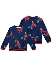 Character Blue Spiderman 100% Cotton Sweatshirt & Joggers Set - Image 2 of 9