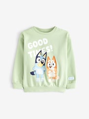 Character Green 100% Cotton Bluey Good Times Sweatshirt & Joggers Set - Image 4 of 6