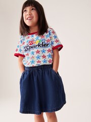 Little Bird by Jools Oliver Red Short Sleeve Raglan Super Sparkler Celebration T-Shirt - Image 4 of 6