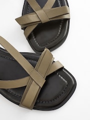 Khaki Green Forever Comfort ® Leather Bow Sandals - Image 7 of 8