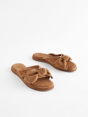 Tan Brown Forever Comfort® Bow Mule Sandals - Image 3 of 7