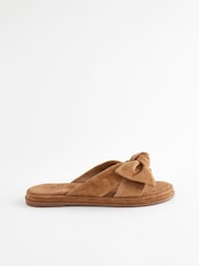 Tan Brown Forever Comfort® Bow Mule Sandals - Image 4 of 7