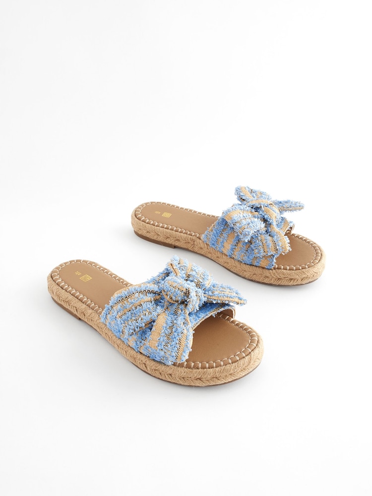 Blue Bow Flatform Espadrille Sandals - Image 1 of 7