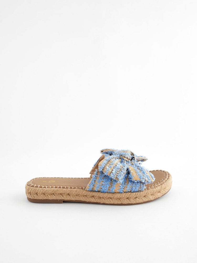 Blue Bow Flatform Espadrille Sandals - Image 2 of 7