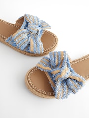 Blue Bow Flatform Espadrille Sandals - Image 4 of 7
