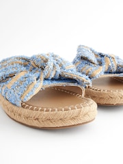 Blue Bow Flatform Espadrille Sandals - Image 6 of 7