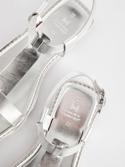 Silver Regular/Wide Fit Forever Comfort® Leather T-Bar Sandals - Image 7 of 7