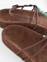 Chocolate Brown Forever Comfort® Beaded Toe Post Sandals - Image 5 of 5