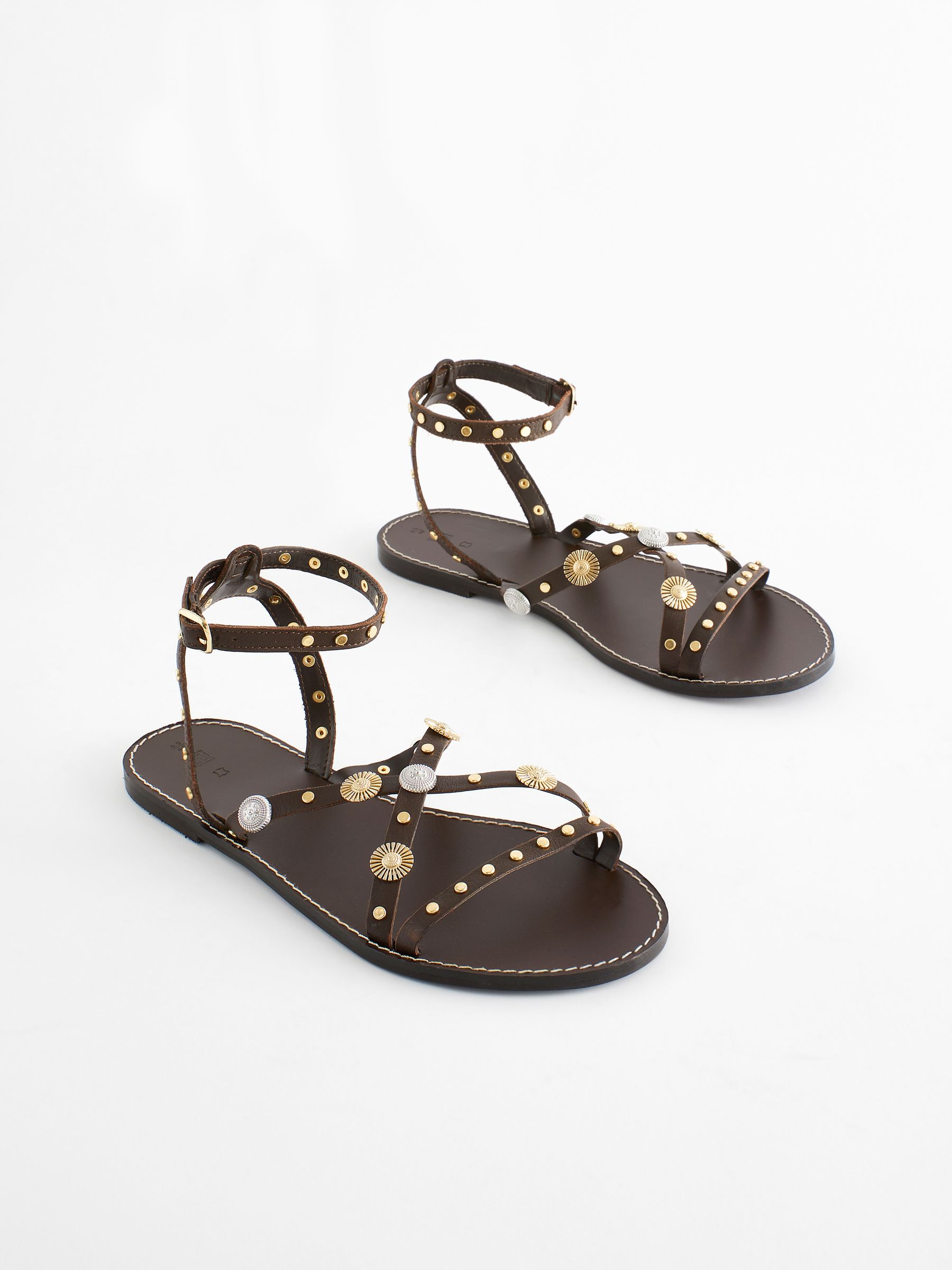 Studded leather sandals shop