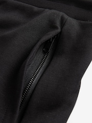 Black Straight Fit Zip Pocket Jersey Shorts - Image 8 of 9