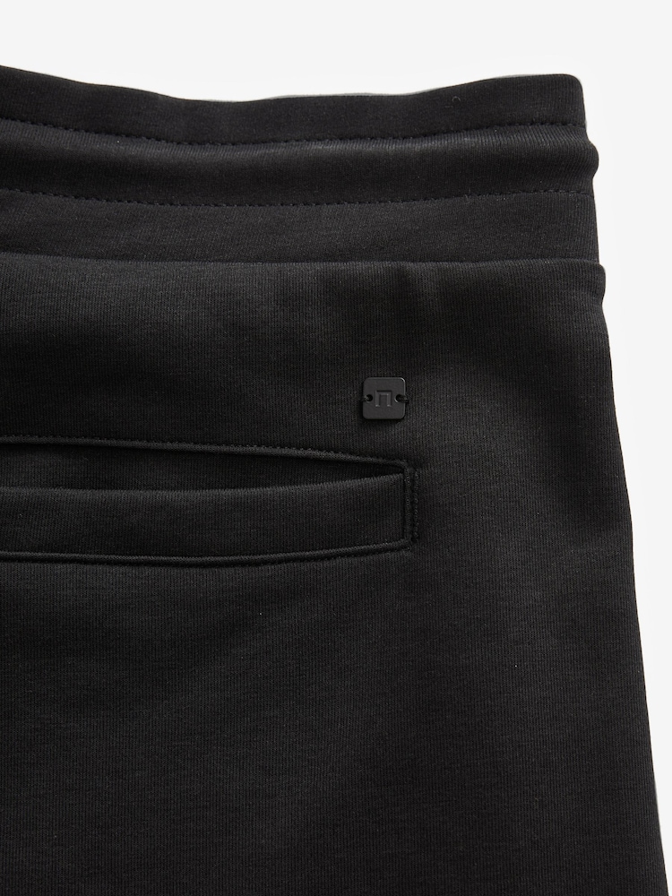 Black Straight Fit Zip Pocket Jersey Shorts - Image 9 of 9