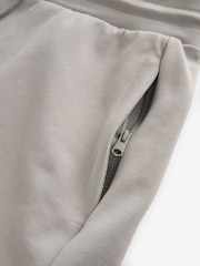 Grey Straight Fit Zip Pocket Jersey Shorts - Image 9 of 9