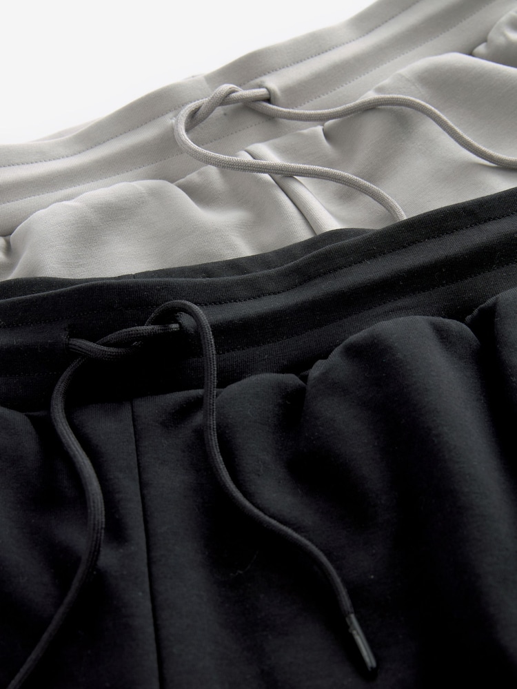 Black/Grey Zip Pocket Jersey Shorts 2 Pack - Image 11 of 13