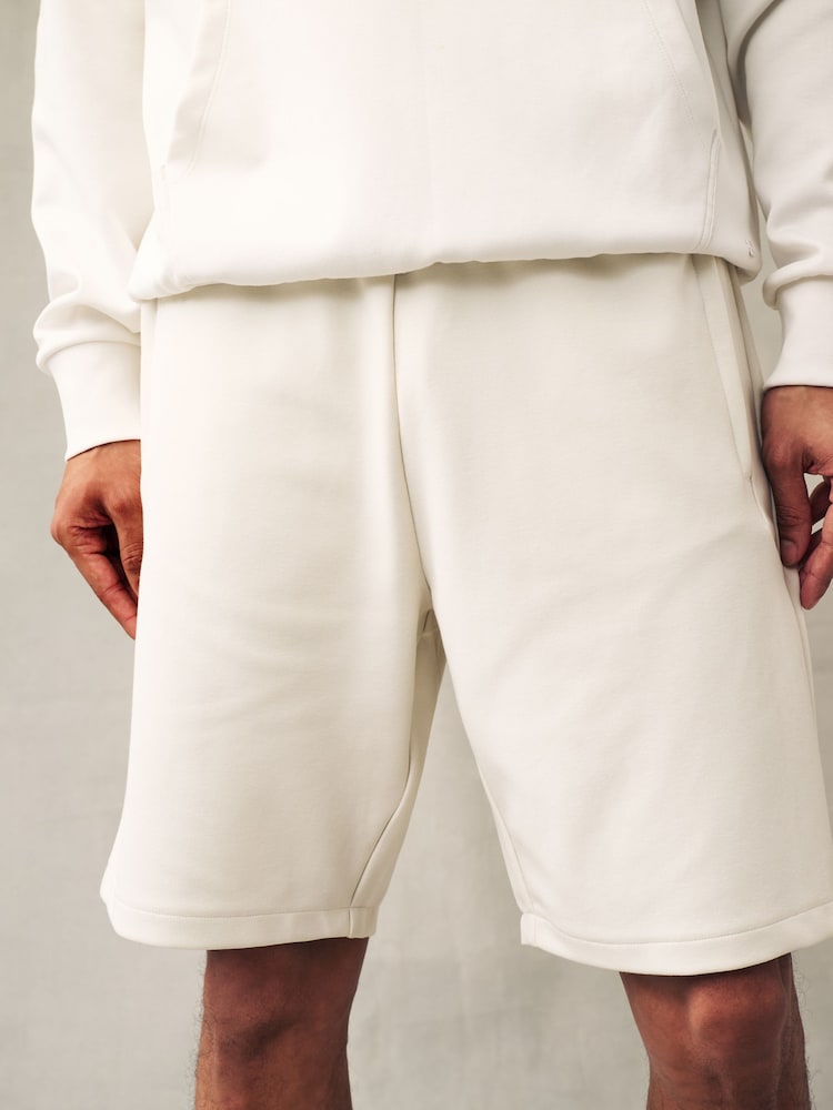Ecru Straight Fit Zip Pocket Jersey Shorts - Image 1 of 8