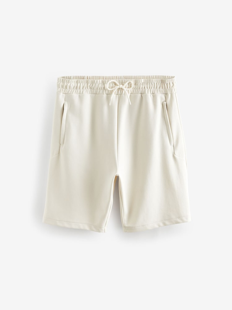 Ecru - Gerade Passform - Jersey-Shorts mit Reißverschlusstaschen - Image 6 of 8
