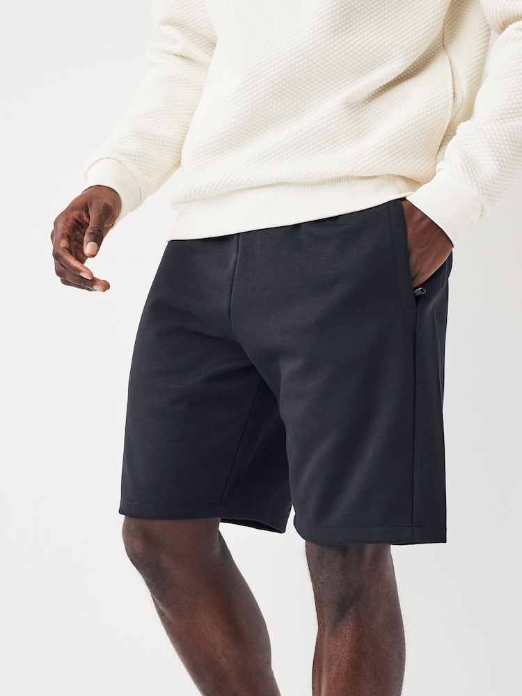 Navy Blue Straight Fit Zip Pocket Jersey Shorts - Image 1 of 8