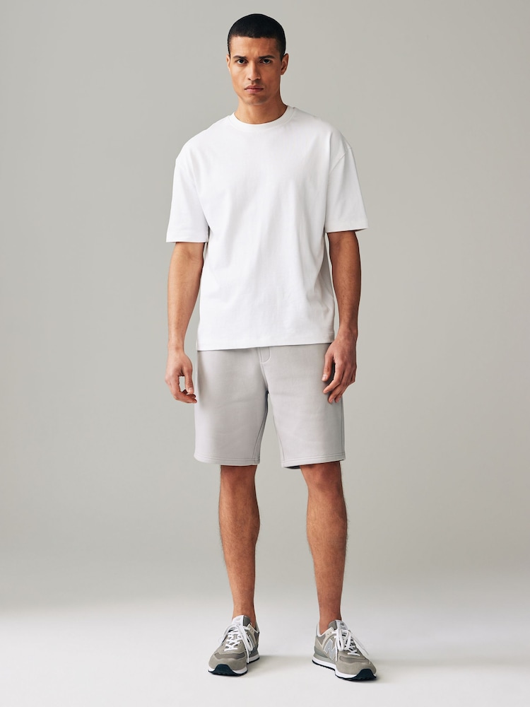 Light Grey Soft Fabric Jersey Shorts - Image 2 of 10