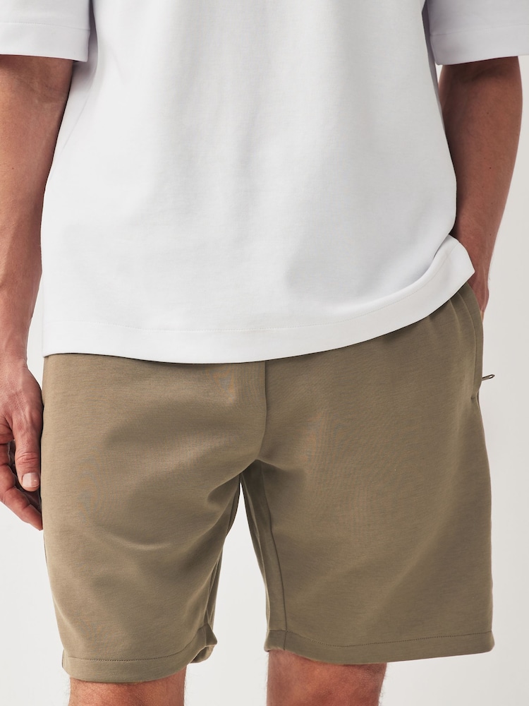 Dark Stone Straight Fit Zip Pocket Jersey Shorts - Image 1 of 9