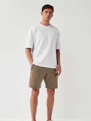 Dark Stone Straight Fit Zip Pocket Jersey Shorts - Image 3 of 9