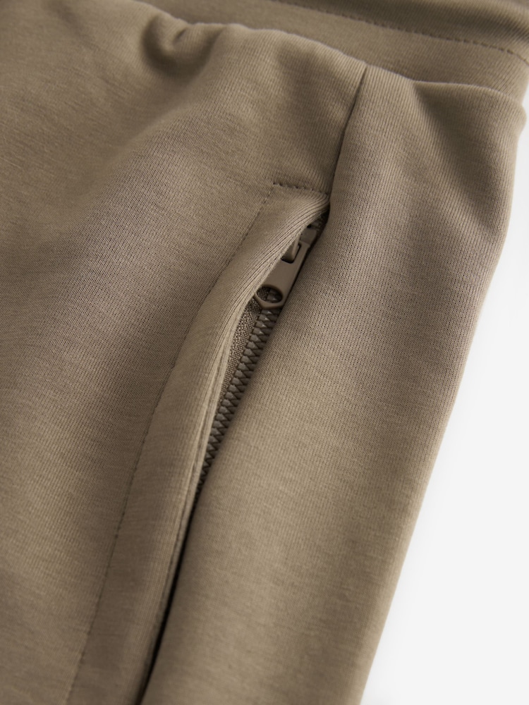 Dark Stone Straight Fit Zip Pocket Jersey Shorts - Image 9 of 9