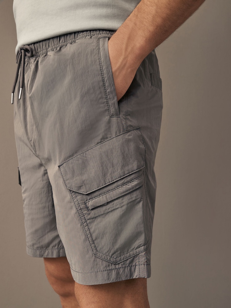 Charcoal Grey Tech Cargo EDIT Shorts - Image 1 of 10