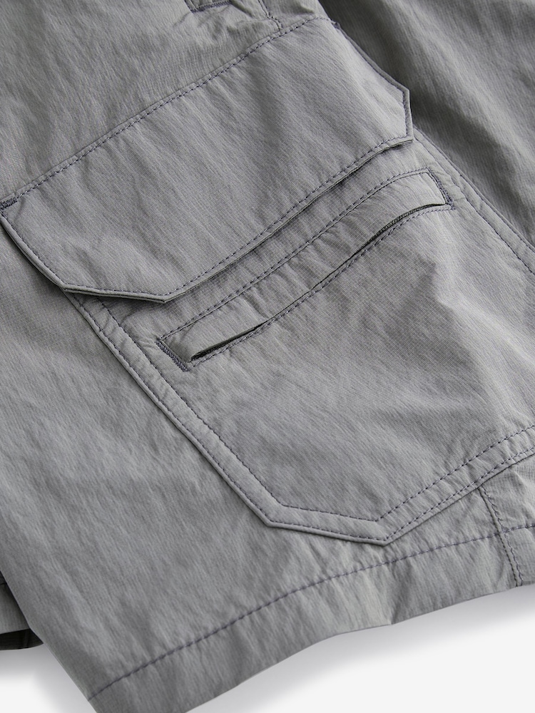 Charcoal Grey Tech Cargo EDIT Shorts - Image 10 of 10