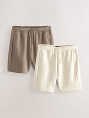 Ecru, Natur - Jersey-Shorts mit Reißverschlusstasche, 2er-Pack - Image 1 of 1