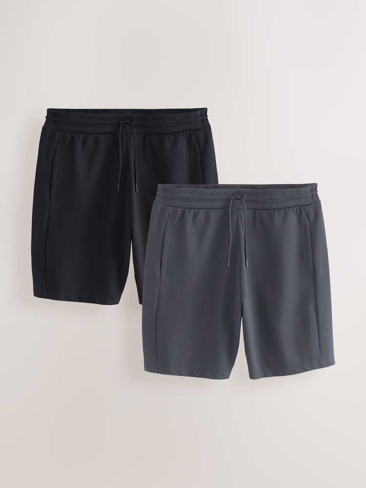 Slate/Navy Zip Pocket Jersey Shorts 2 Pack - Image 1 of 15