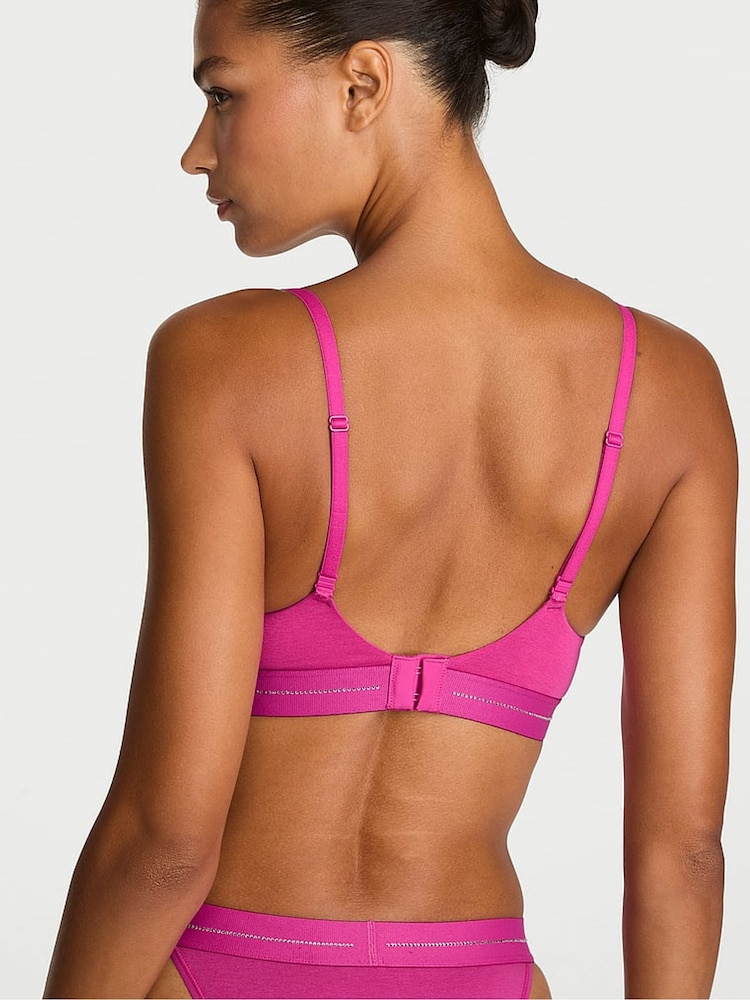 Victoria's Secret Pink Fire Full Cup Push Up Shine Logo Cotton Bra - Image 2 of 2 Victoria's Secret Pink Fire Full Cup Push Up Shine Logo Cotton Bra - Image 2 of 2