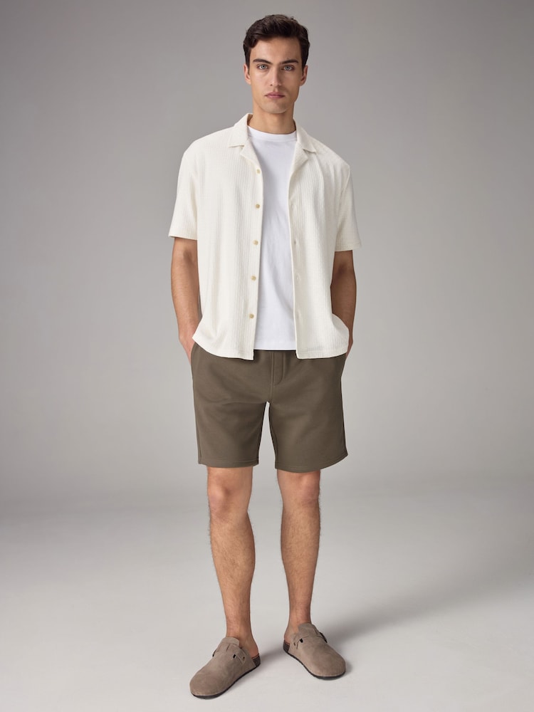 Brown Soft Fabric Jersey Shorts - Image 2 of 8
