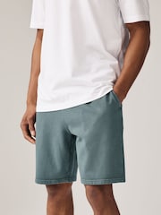 Blue Garment Dye 100% Cotton Jersey Shorts - Image 1 of 8