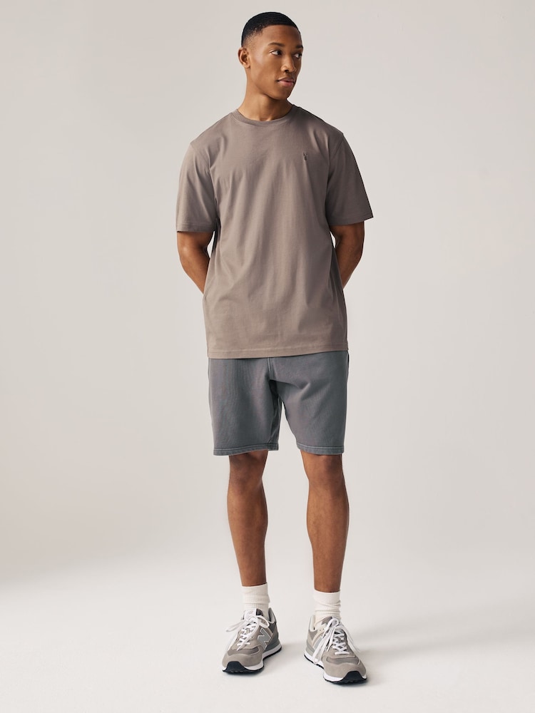 Slate Grey Garment Dye 100% Cotton Jersey Shorts - Image 2 of 8