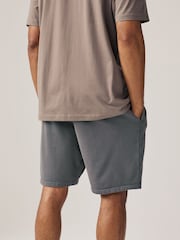 Slate Grey Garment Dye 100% Cotton Jersey Shorts - Image 3 of 8