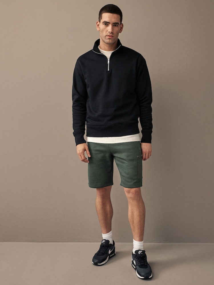 Dark Green Utility Jersey Shorts - Image 2 of 8