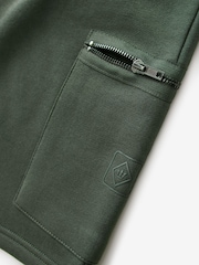 Dark Green Utility Jersey Shorts - Image 6 of 8