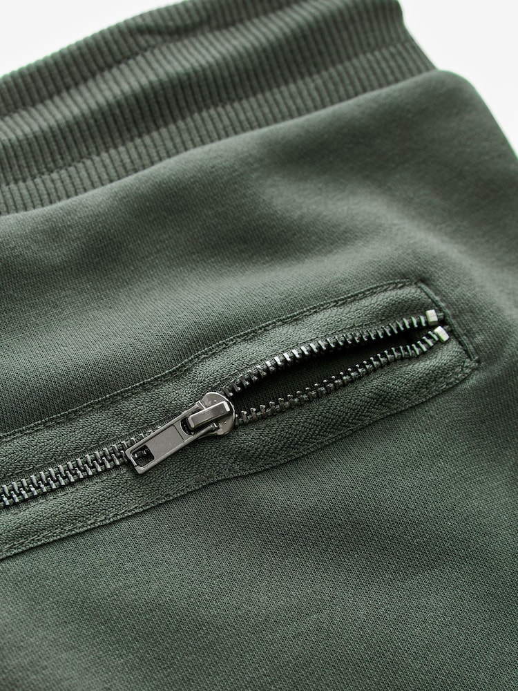 Dark Green Utility Jersey Shorts - Image 8 of 8