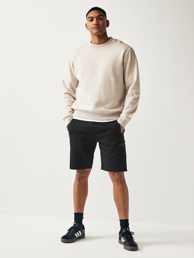 Black Utility Jersey Shorts - Image 2 of 9