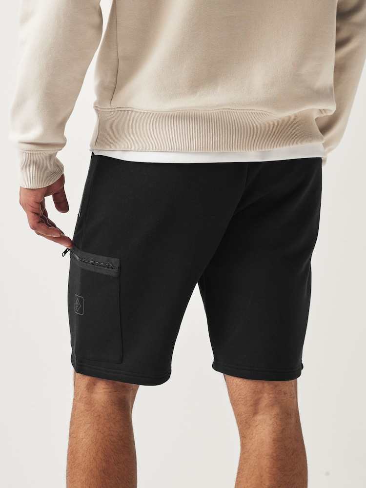 Black Utility Jersey Shorts - Image 3 of 9