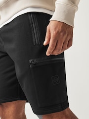 Black Utility Jersey Shorts - Image 4 of 9