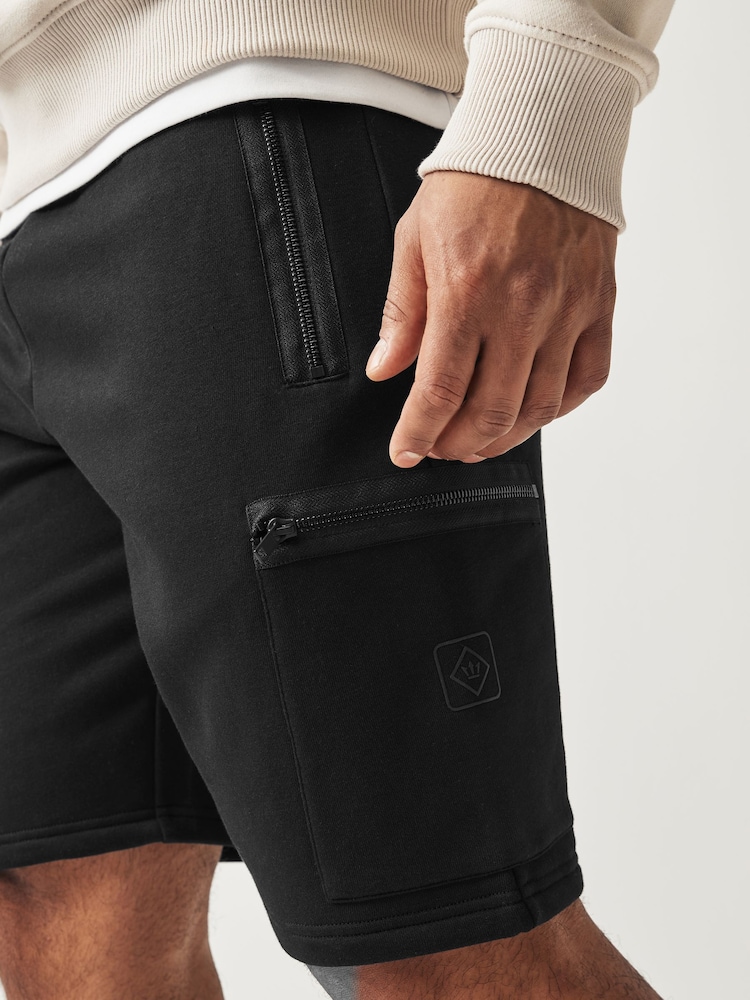 Black Utility Jersey Shorts - Image 4 of 9