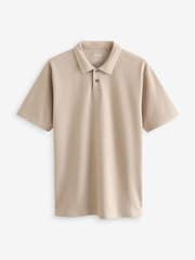 Grey/Clay Red/Ecru Textured Regular Fit Short Sleeve Jersey Polo Shirts 3 Pack - Image 11 of 12