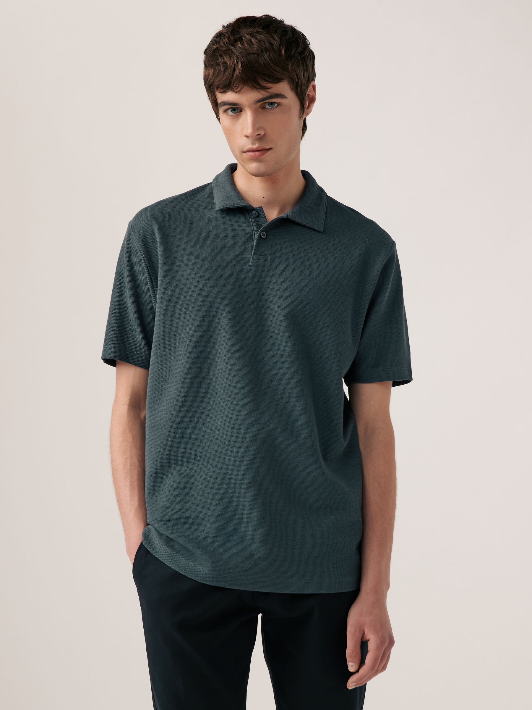 【 stein 】 Polo Half Sleeve Shirt Buy Grey/Clay Red/Ecru Textured Regular Fit Short Sleeve