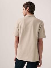 Grey/Clay Red/Ecru Textured Regular Fit Short Sleeve Jersey Polo Shirts 3 Pack - Image 7 of 12