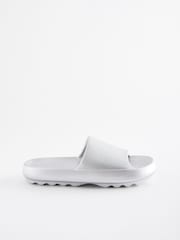 Silver Metallic Beach Chunky Sliders - Image 2 of 5